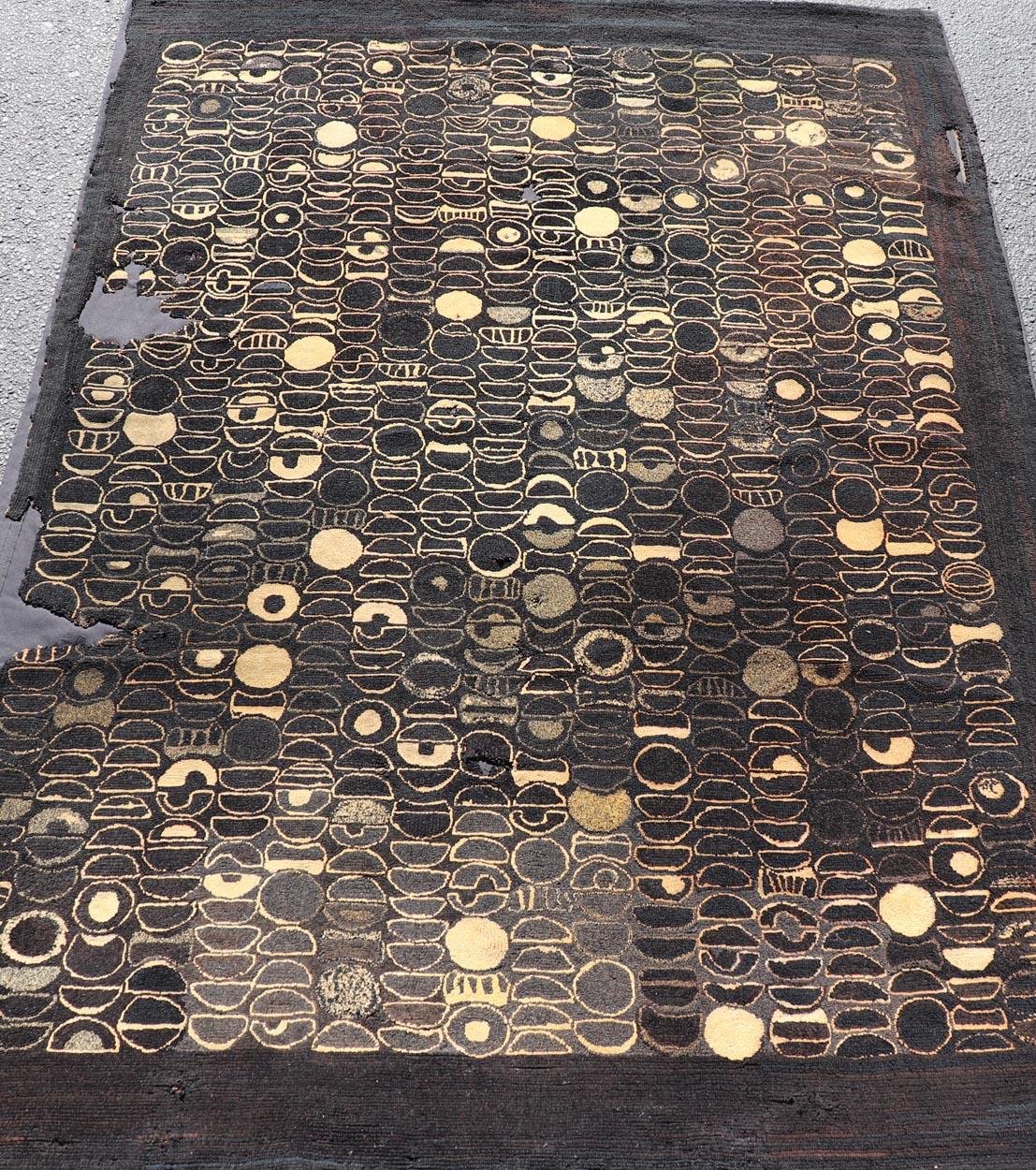 Early 20 Century American Hooked Rug with inspired by Modern Art 4'8 x 7'2 For Sale 8