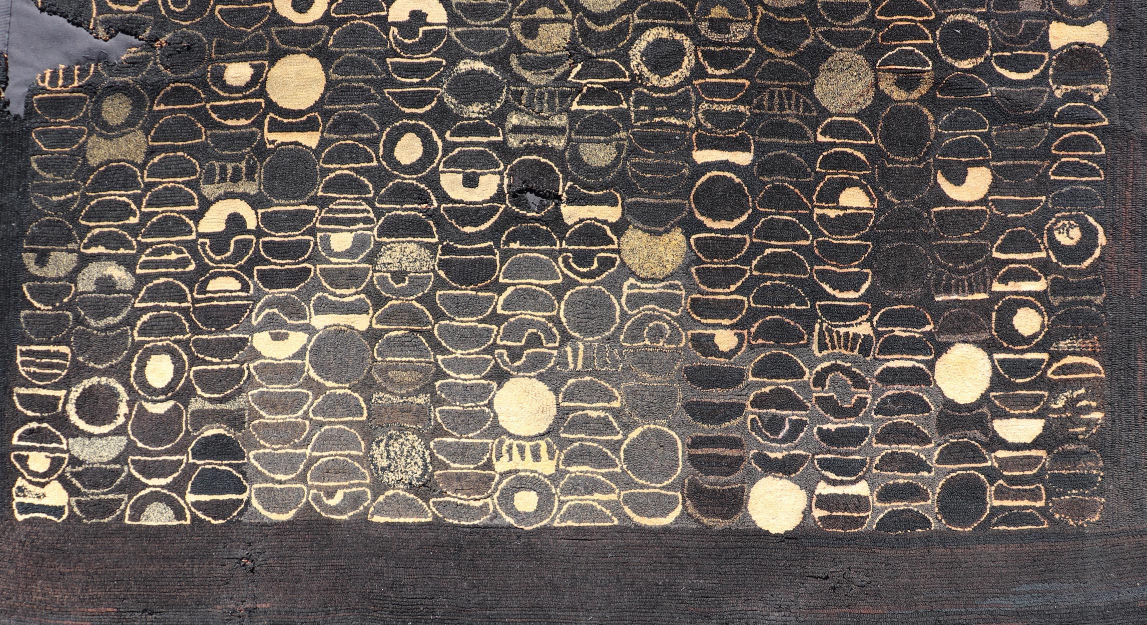 Early 20 Century American Hooked Rug with inspired by Modern Art 4'8 x 7'2 For Sale 10