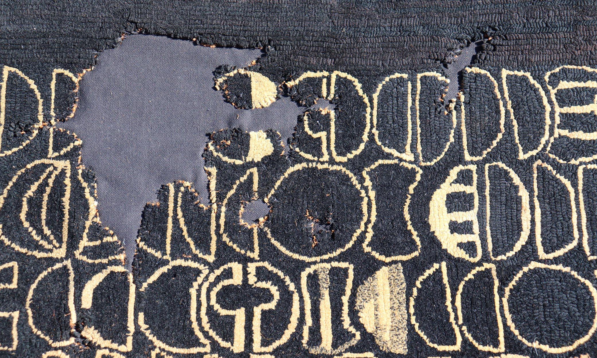 Hand-Woven Early 20 Century American Hooked Rug with inspired by Modern Art 4'8 x 7'2 For Sale