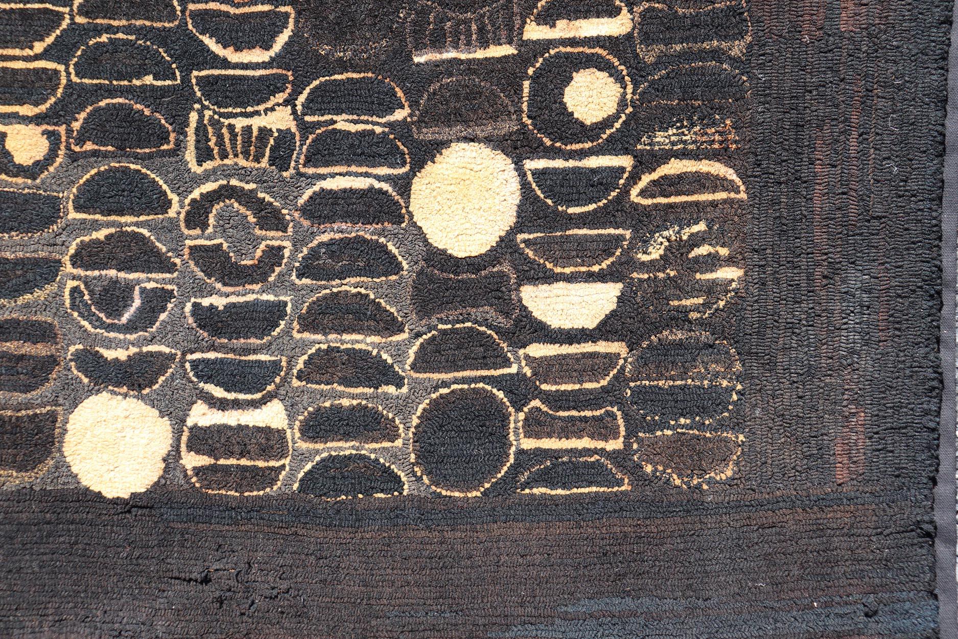 Early 20 Century American Hooked Rug with inspired by Modern Art 4'8 x 7'2 For Sale 2