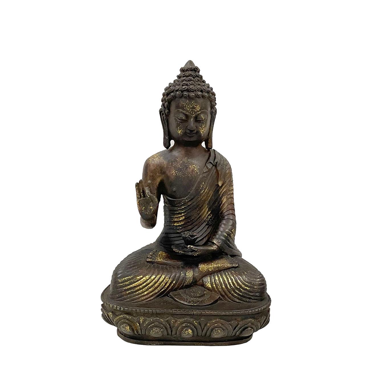 Chinese Early 20 Century Antique Carved Bronze 3 Generations of Buddha Statues For Sale