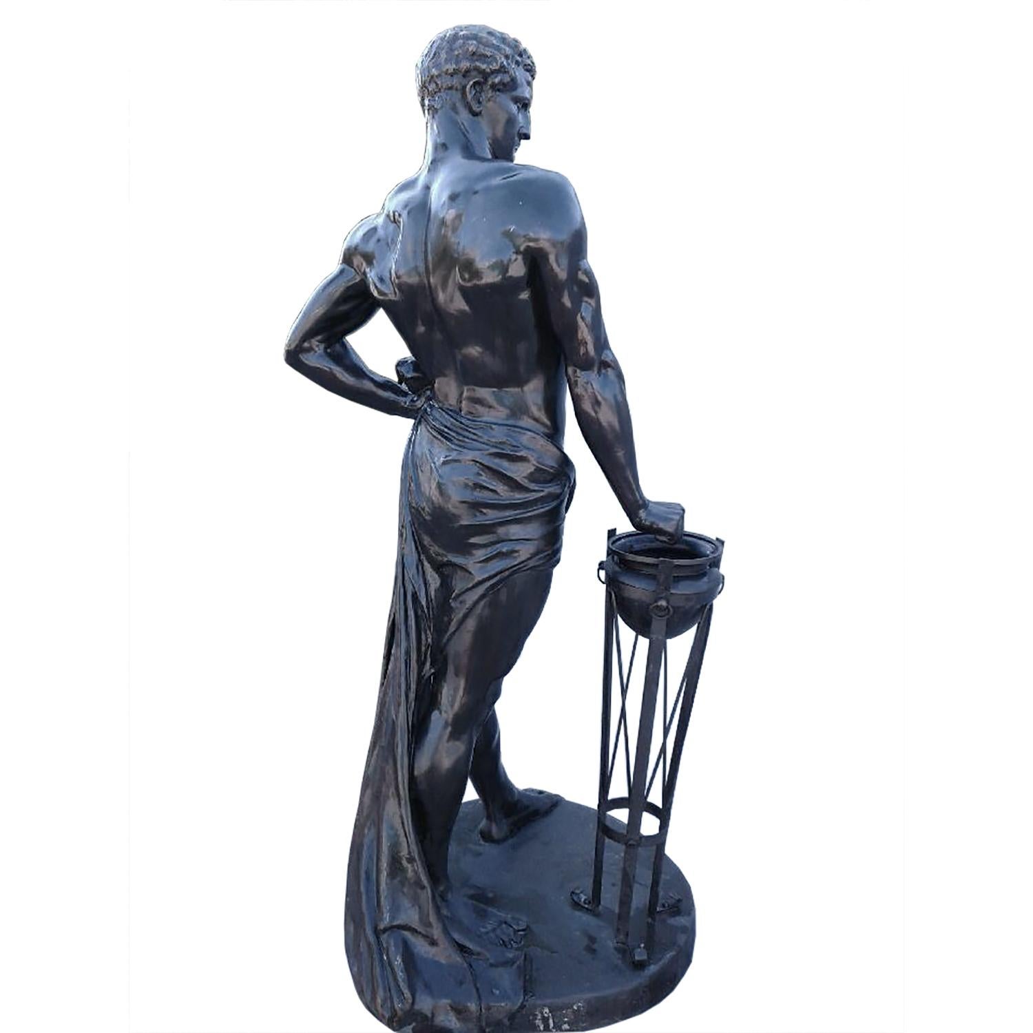 Moulage 20e siècle Allemagne Vintage Bronze Figure de Mucius Scaevola par Wilhelm Kumm