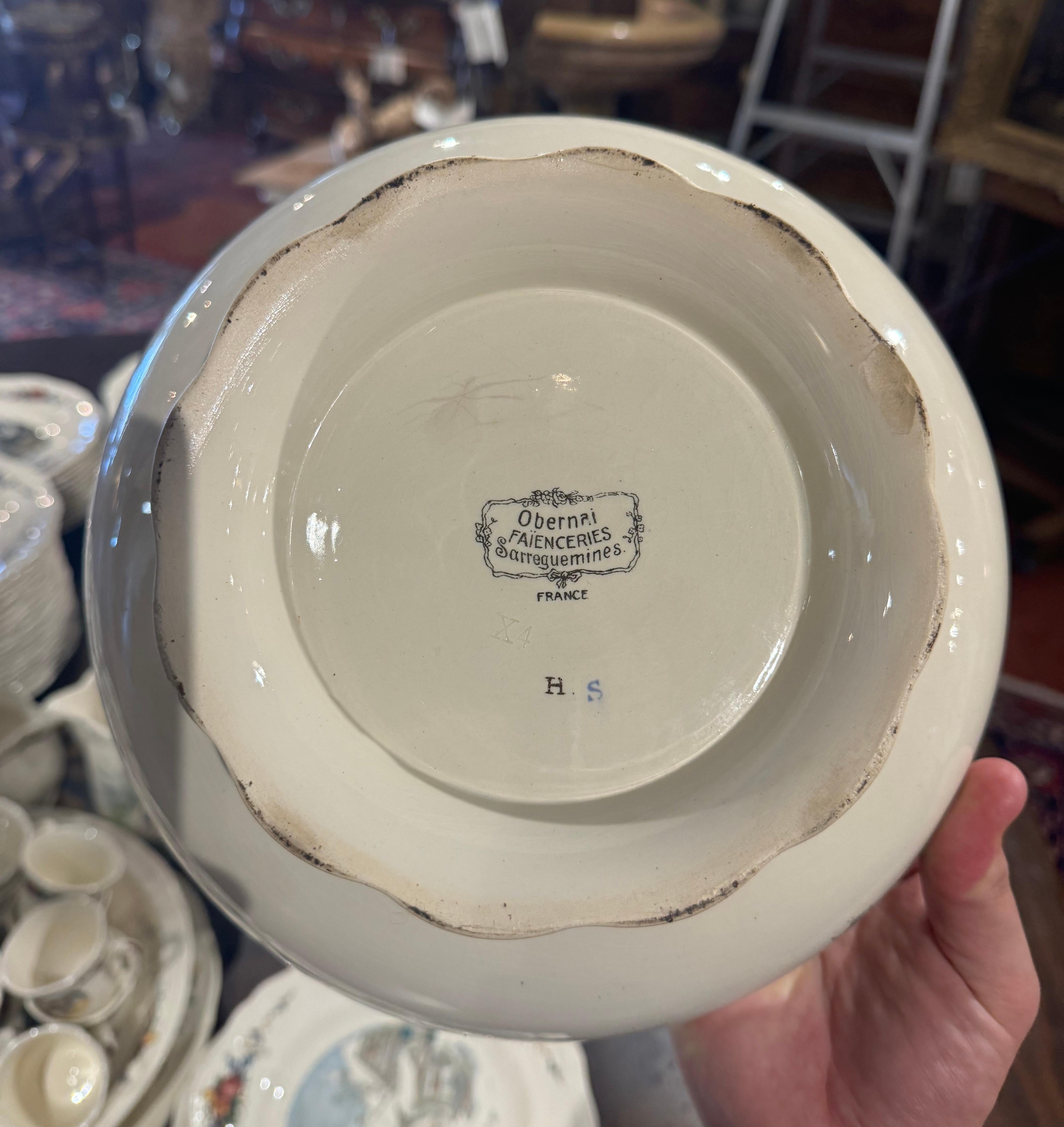 Early 20 Century French Porcelain Dinnerware, About 208 Pieces Signed H. Loux For Sale 6