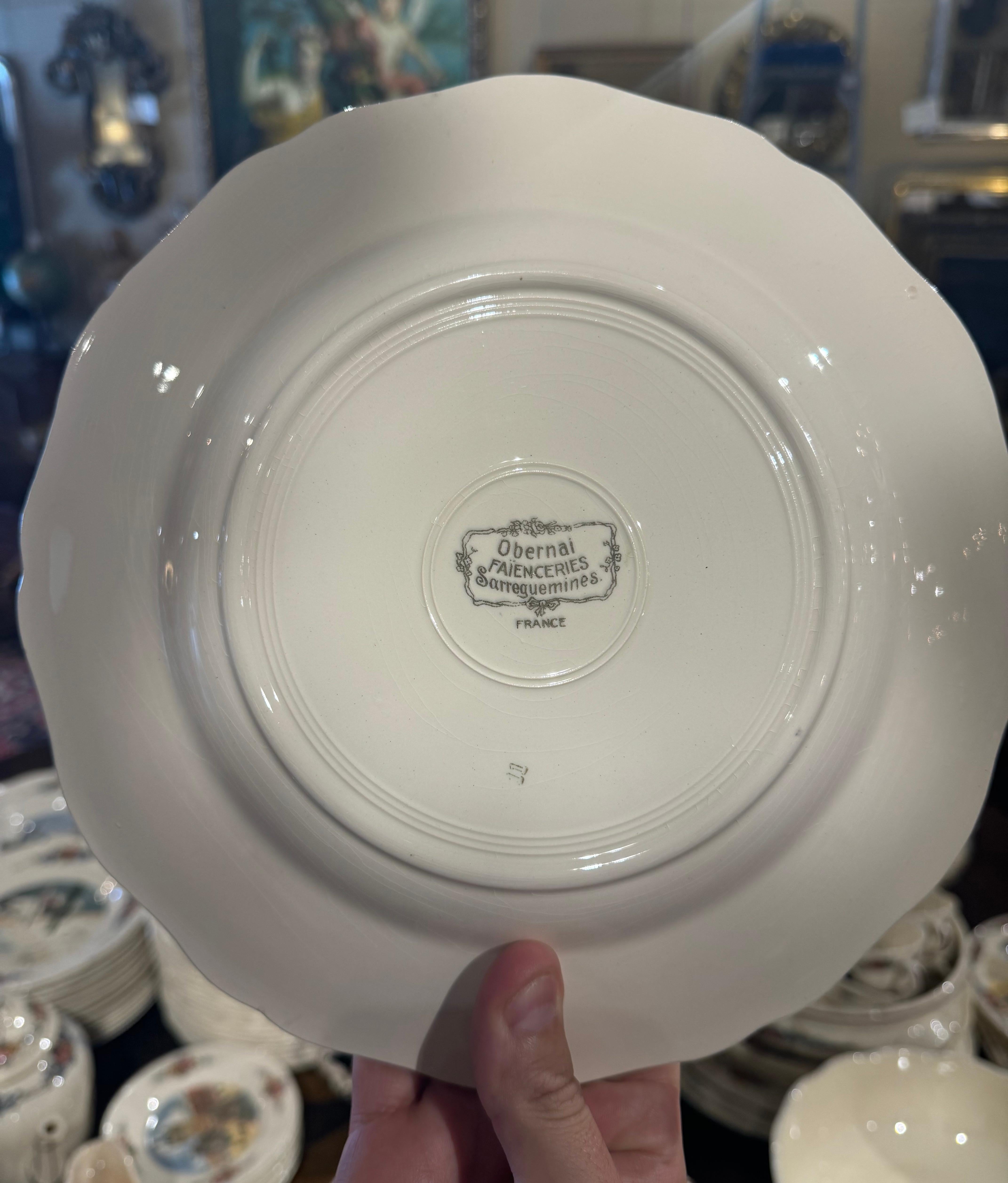 Early 20 Century French Porcelain Dinnerware, About 208 Pieces Signed H. Loux For Sale 7