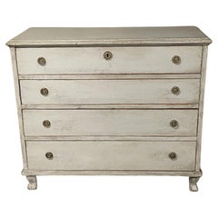 Early 20 Century Gustavian Four Drawer Chest, Painted, Having Graduating Drawers