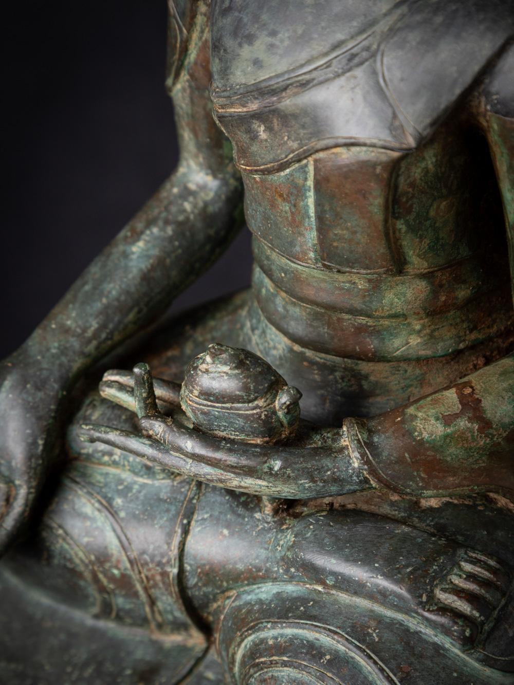 Early 20 century Varda mudra old bronze Burmese Buddha statue - OriginalBuddhas For Sale 15