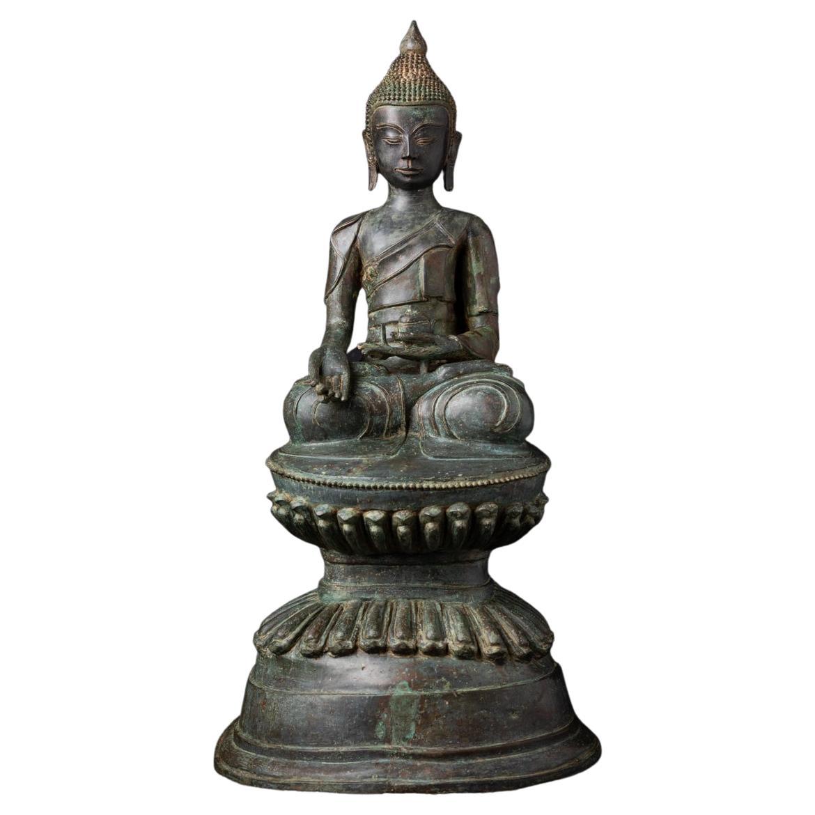 Early 20 century Varda mudra old bronze Burmese Buddha statue - OriginalBuddhas For Sale