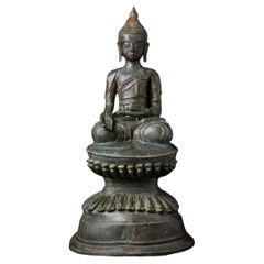 Statua di Buddha birmano in bronzo Varda mudra dei primi del 20° secolo - OriginalBuddhas