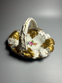 Early 20 Century Von Schierholz Porcelain Basket Gilt