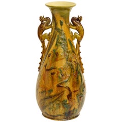 Early 20th Century Art Nouveau or Arts & Crafts Lizard Handle Vase by Brannam