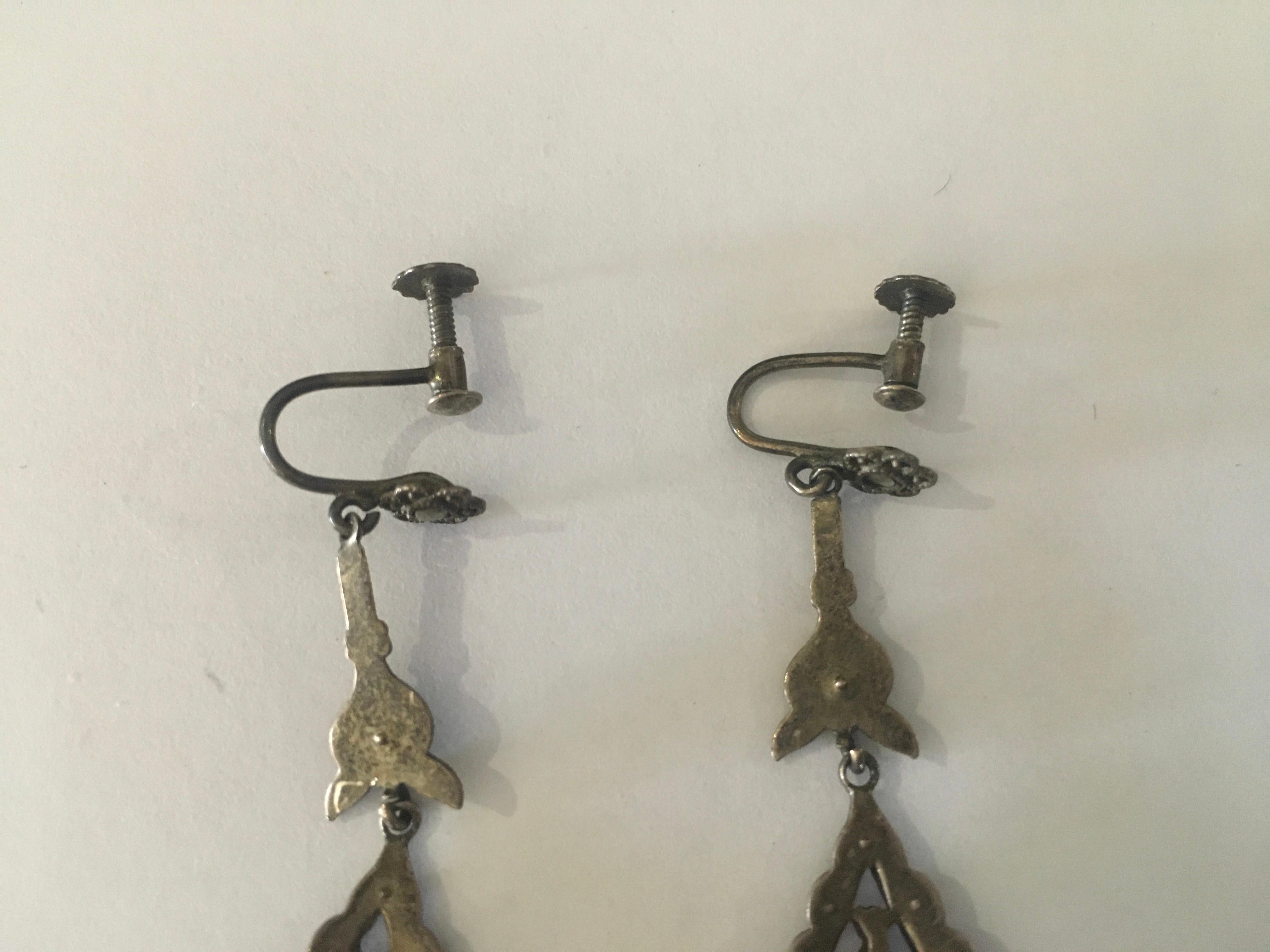 marcasite dangle earrings
