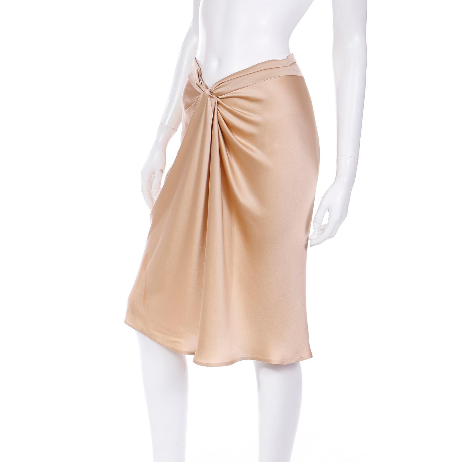 low waist silk skirt