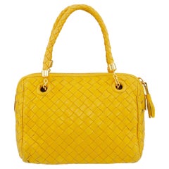 Early 2000s Bottega Veneta Yellow Intrecciato Mini Bag 