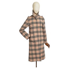 Early 2000’s Burberry Nova Check Long Wool Tailored Coat