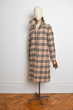 Début 2000, Burberry Nova Check Long Wool Tailored Coat