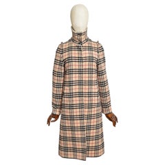 Early 2000’s Burberry Nova Check Long Wool Tailored Coat Early 2000’s Burberry Nova Check Long Wool Tailored Coat