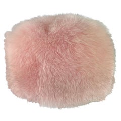 Early 2000s Burberry Pink Fox Fur Pill Box Hat