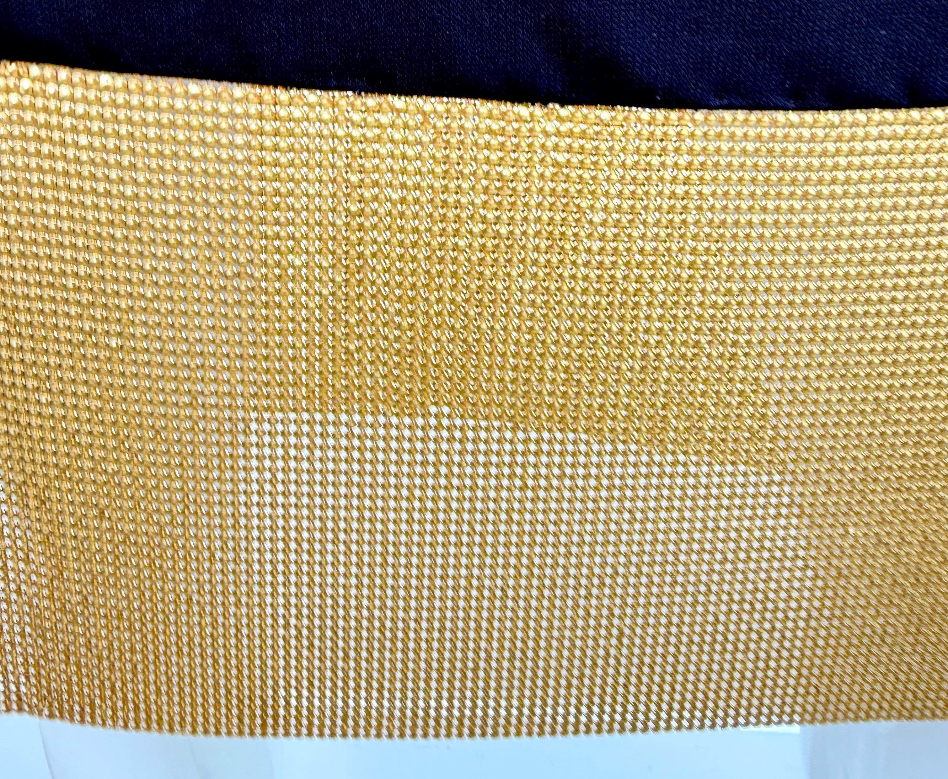 Anfang 2000er CD GREENE Vintage Schwarzes Kleid Gold Mesh Saum Cocktail Party US Größe 6 im Angebot 1