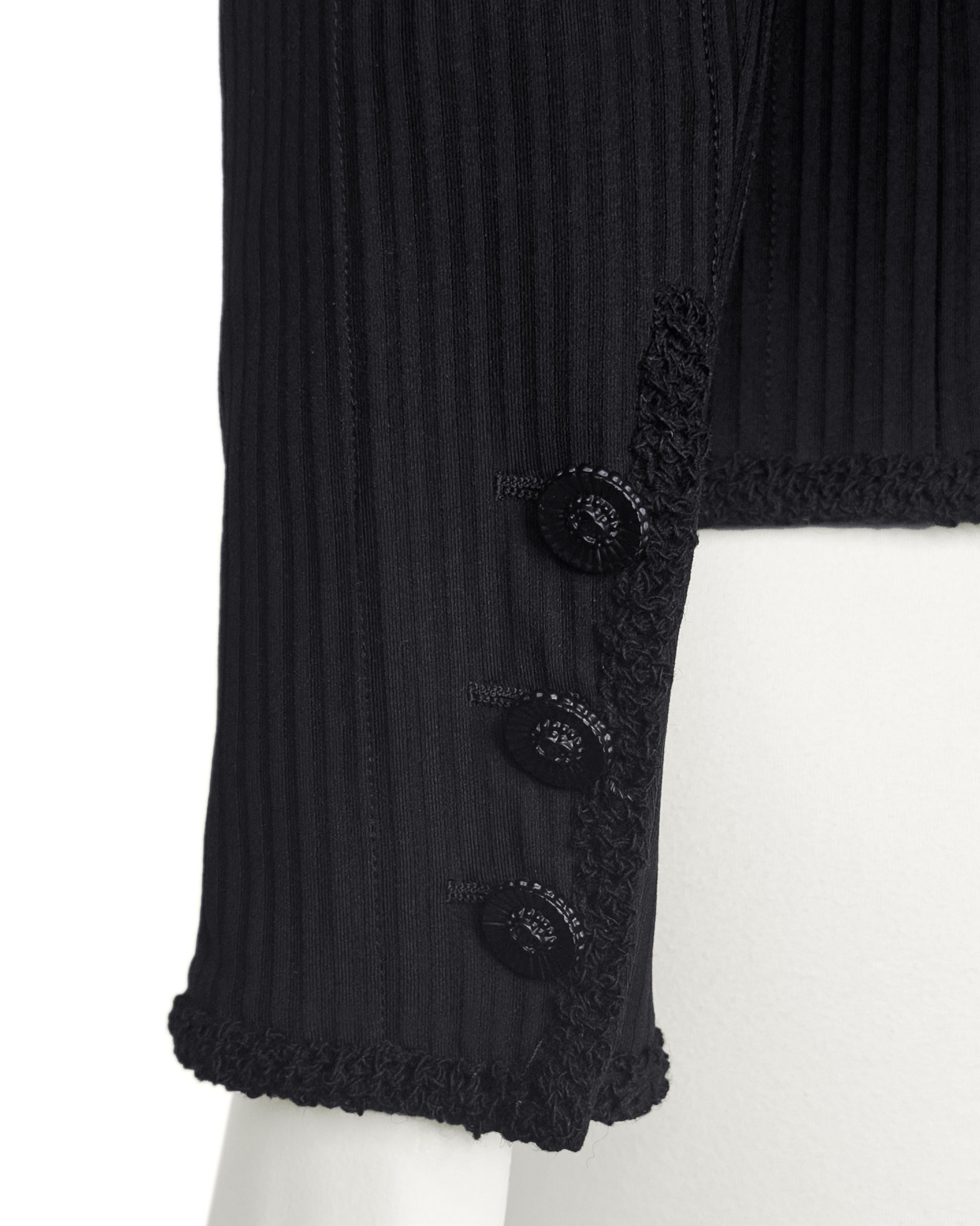 Début 2000 - Chanel - Veste à rayures tonales noires Bon état - En vente à Toronto, Ontario