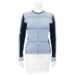 Early 2000's Chanel Sport Zip Front Wool Cardigan with Rubber CC Patch