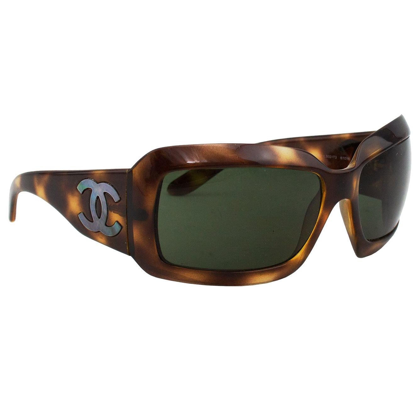 Early 2000s Chanel Tortoise Shell Sunglasses at 1stDibs