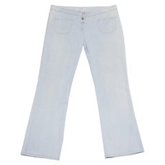 Early 2000's Christian Dior Light Wash Metallic Jeans 