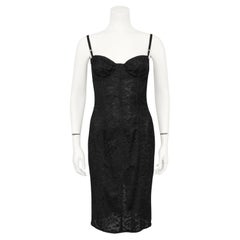 Early 2000s Dolce and Gabbana Black Lace Cocktail Dress