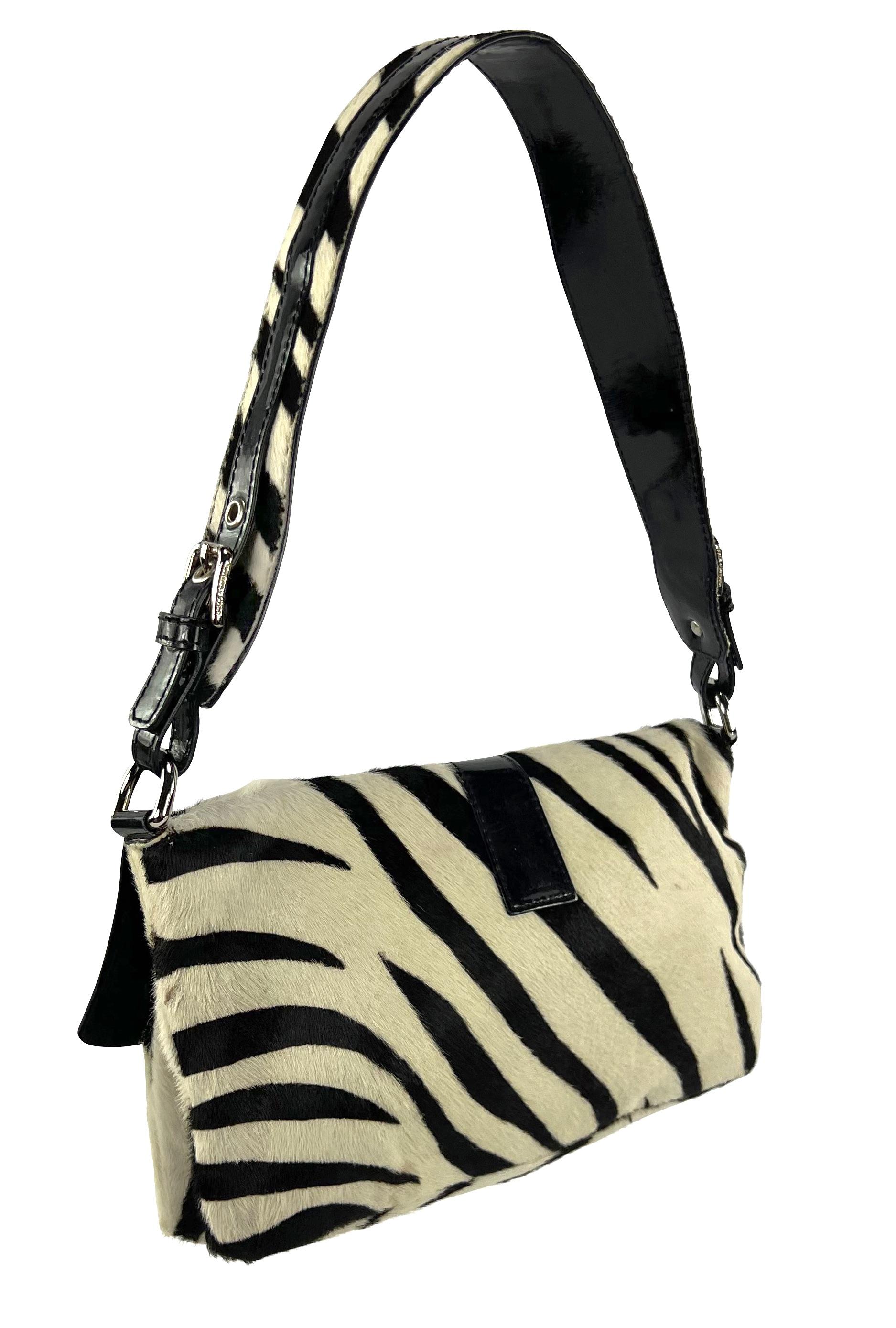 Early 2000s Dolce and Gabbana Zebra Pony Hair Shoulder Bag In Good Condition For Sale In West Hollywood, CA