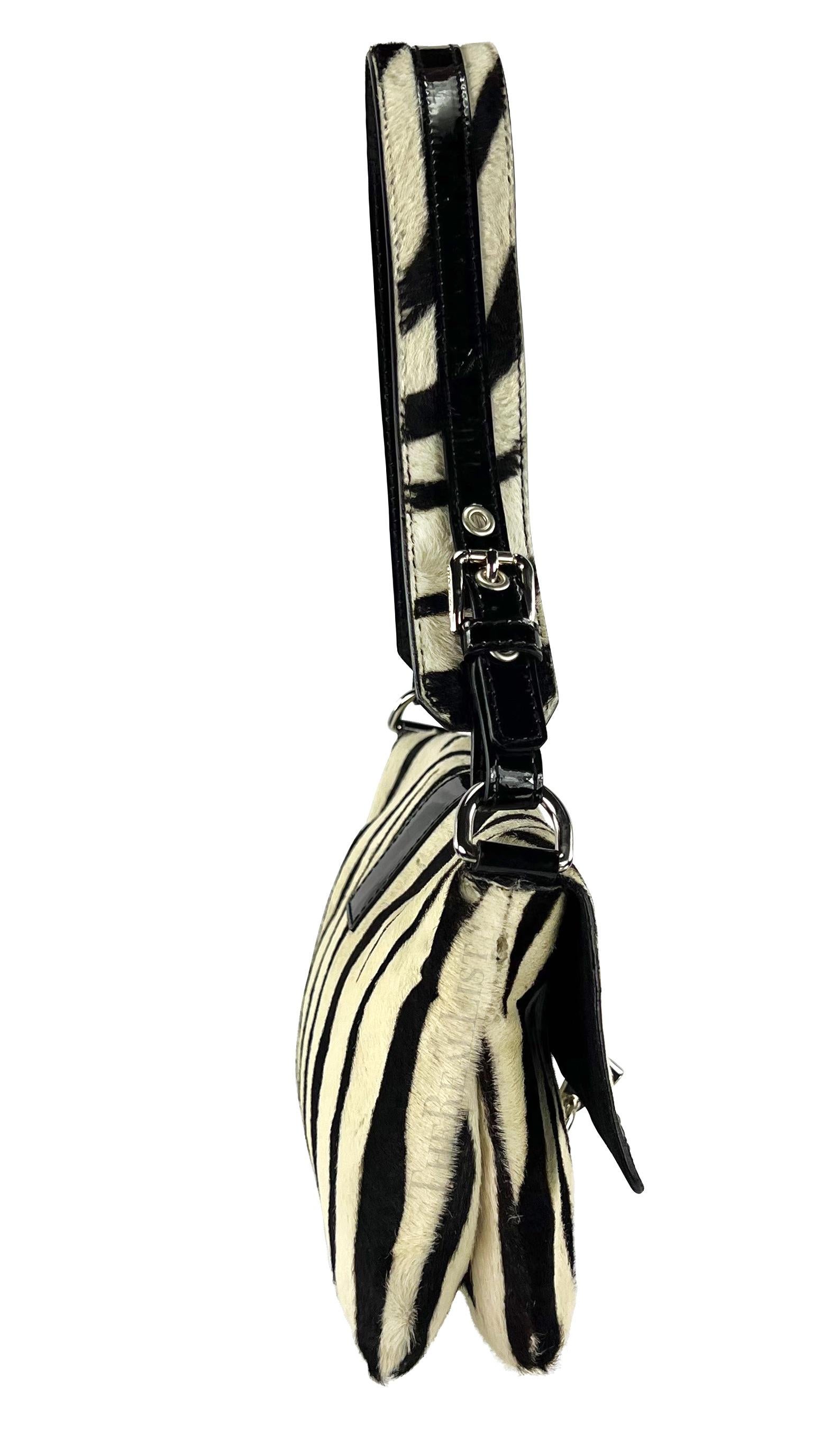 Women's Early 2000s Dolce and Gabbana Zebra Pony Hair Shoulder Bag