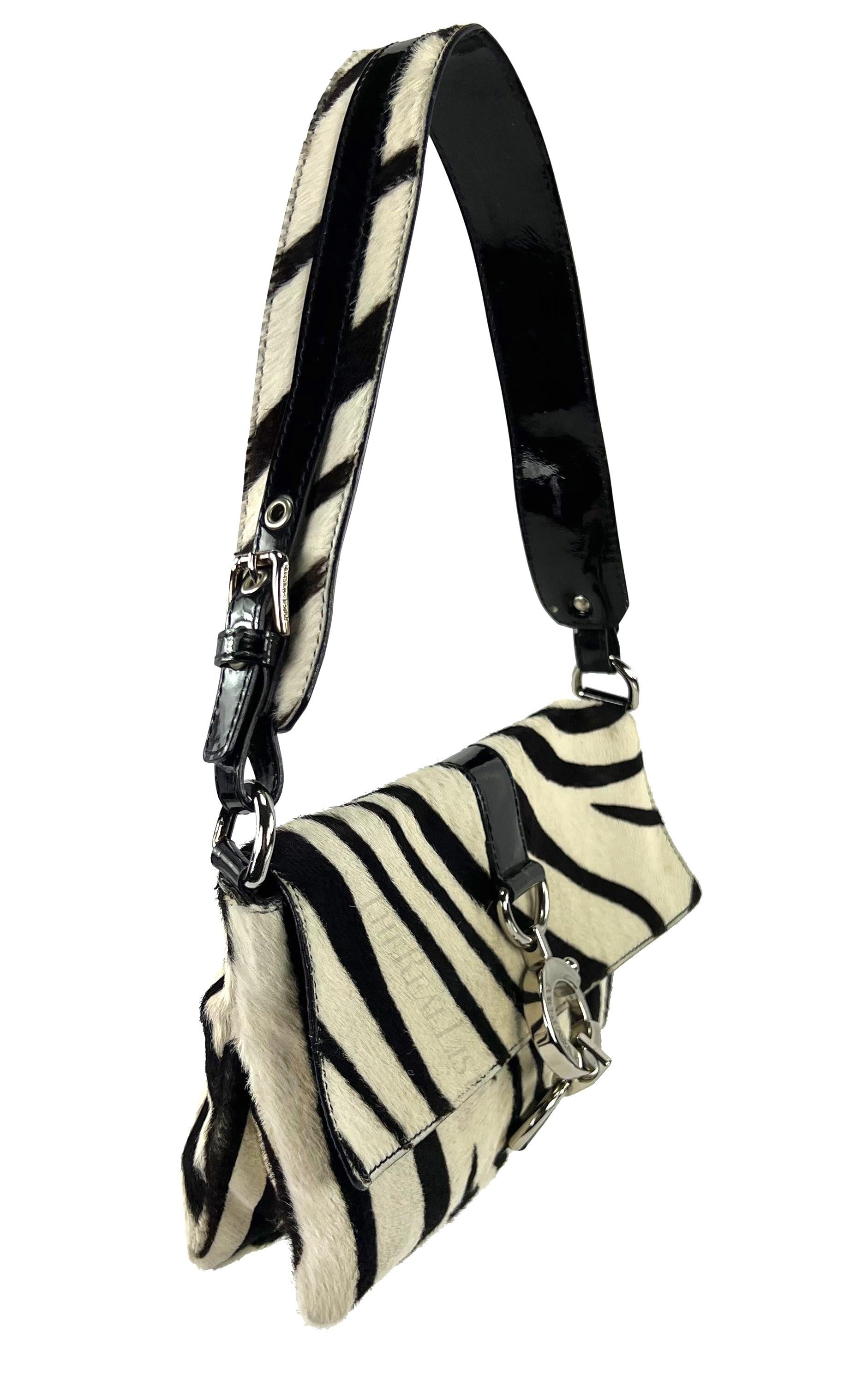 Early 2000s Dolce and Gabbana Zebra Pony Hair Shoulder Bag For Sale 3