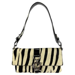 Early 2000s Dolce and Gabbana Zebra Pony Hair Shoulder Bag