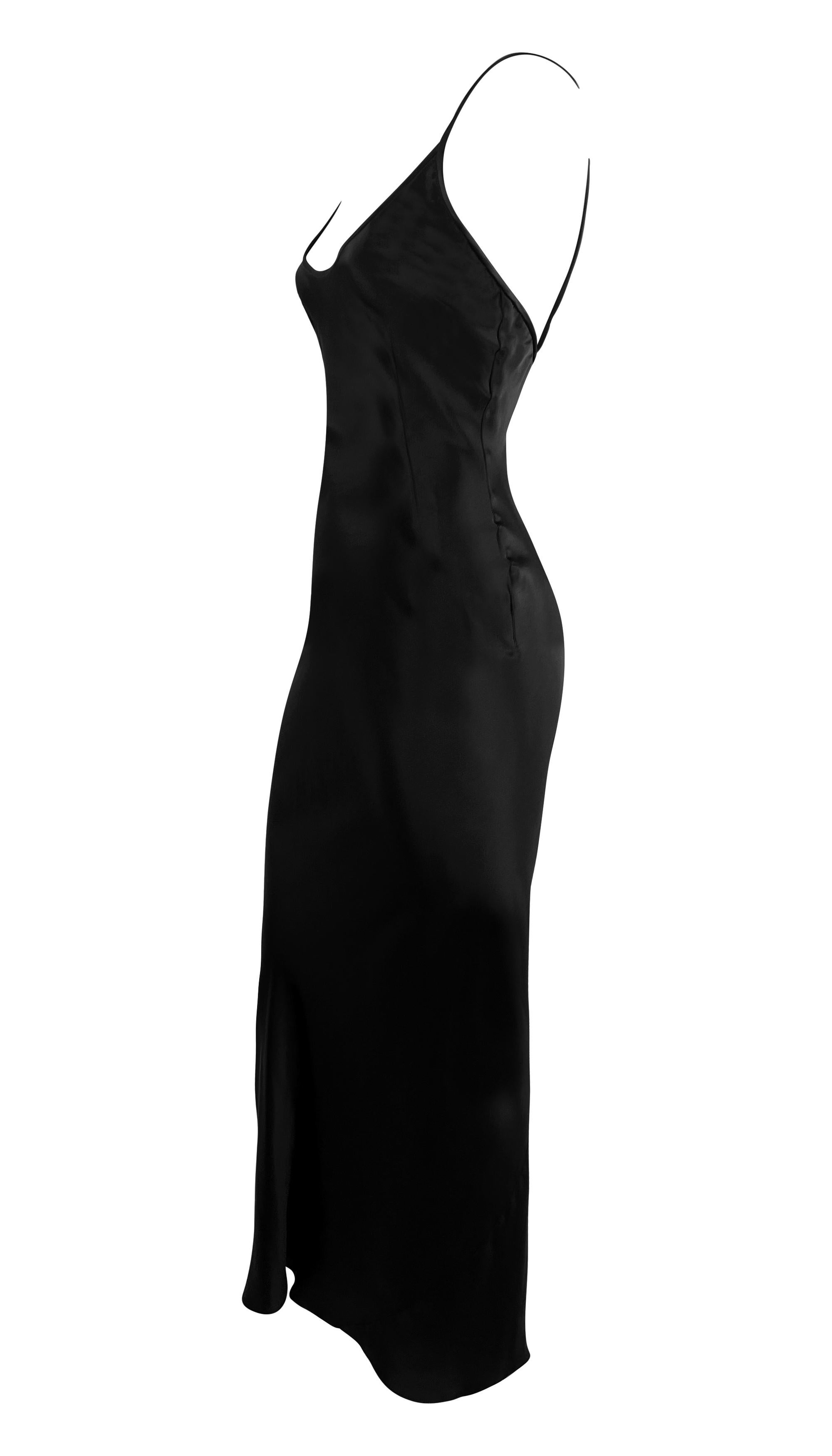 Early 2000s Dolce & Gabbana Black Satin Slip Gown In Excellent Condition For Sale In West Hollywood, CA