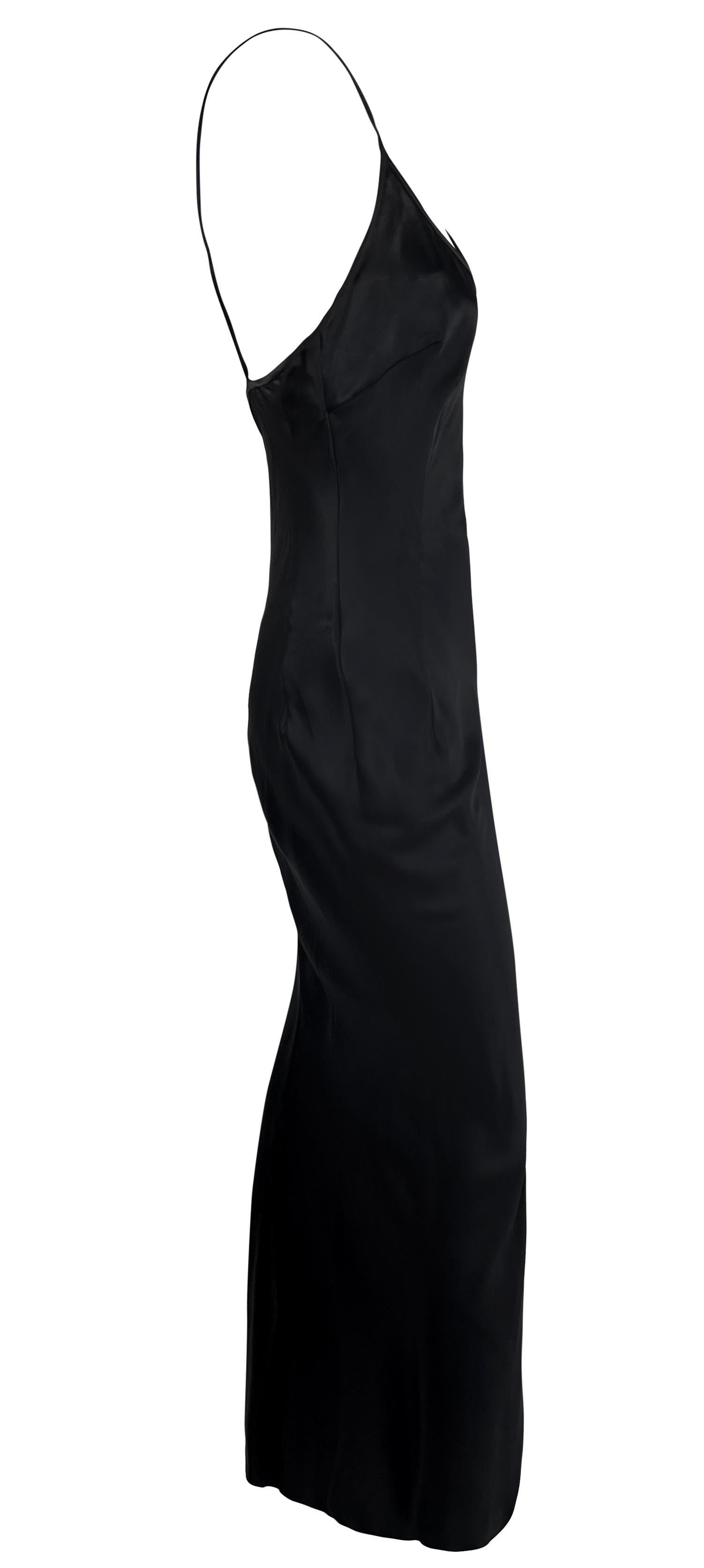 Early 2000s Dolce & Gabbana Black Satin Slip Gown For Sale 3