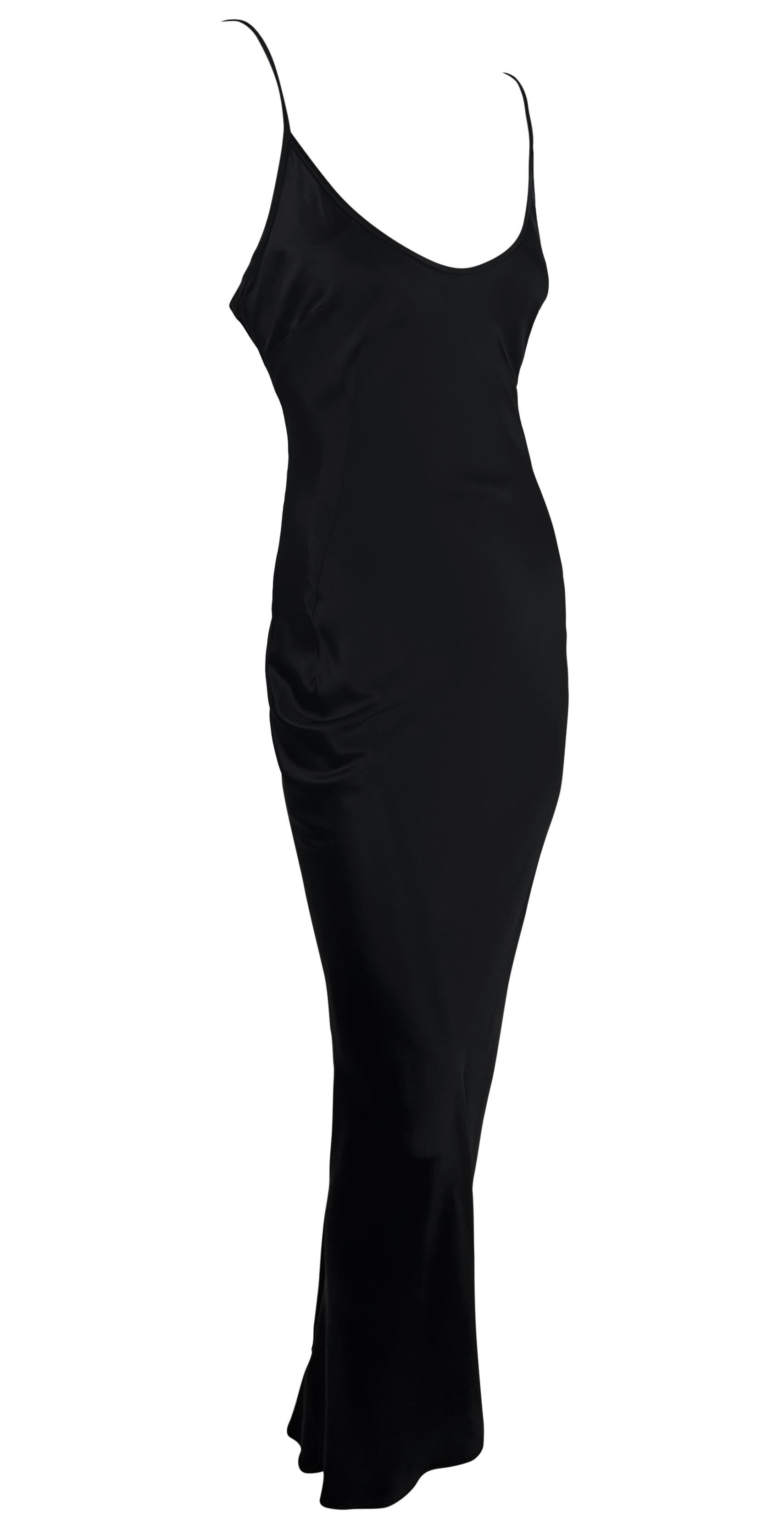 Early 2000s Dolce & Gabbana Black Satin Slip Gown For Sale 4