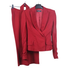 Early 2000s Dolce & Gabbana Red Long Skirt Suit