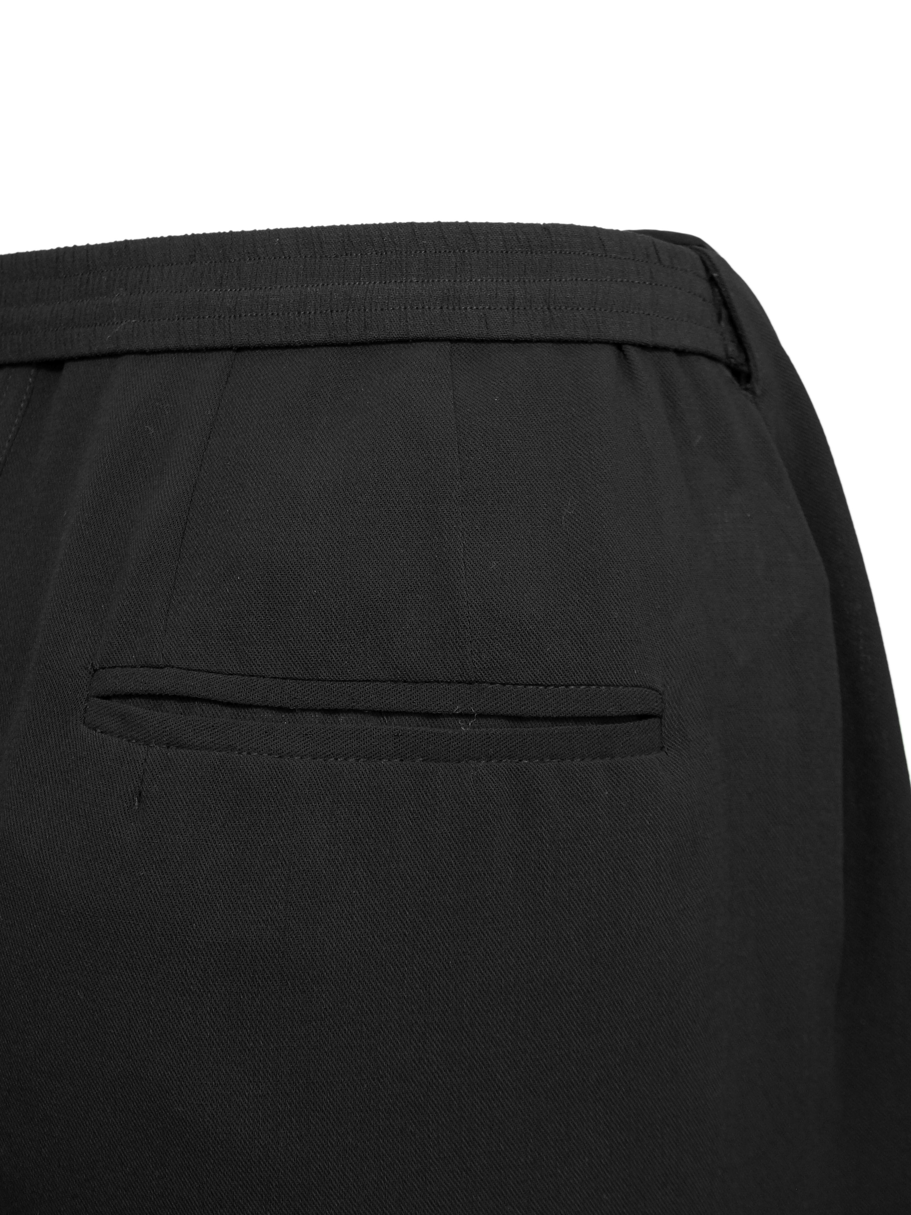 Early 2000's Donna Karan Black Wrap Mini Skirt with Silver Metal Detail For Sale 3