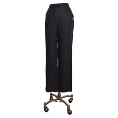Frühe 2000er FENDI Zucca-Muster Schwarzes Leinen Jacquard FF Hosen - Hosen