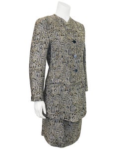 Early 2000's Giorgio Armani Black Label Brocade Skirt Suit