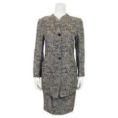 Early 2000's Giorgio Armani Black Label Brocade Skirt Suit