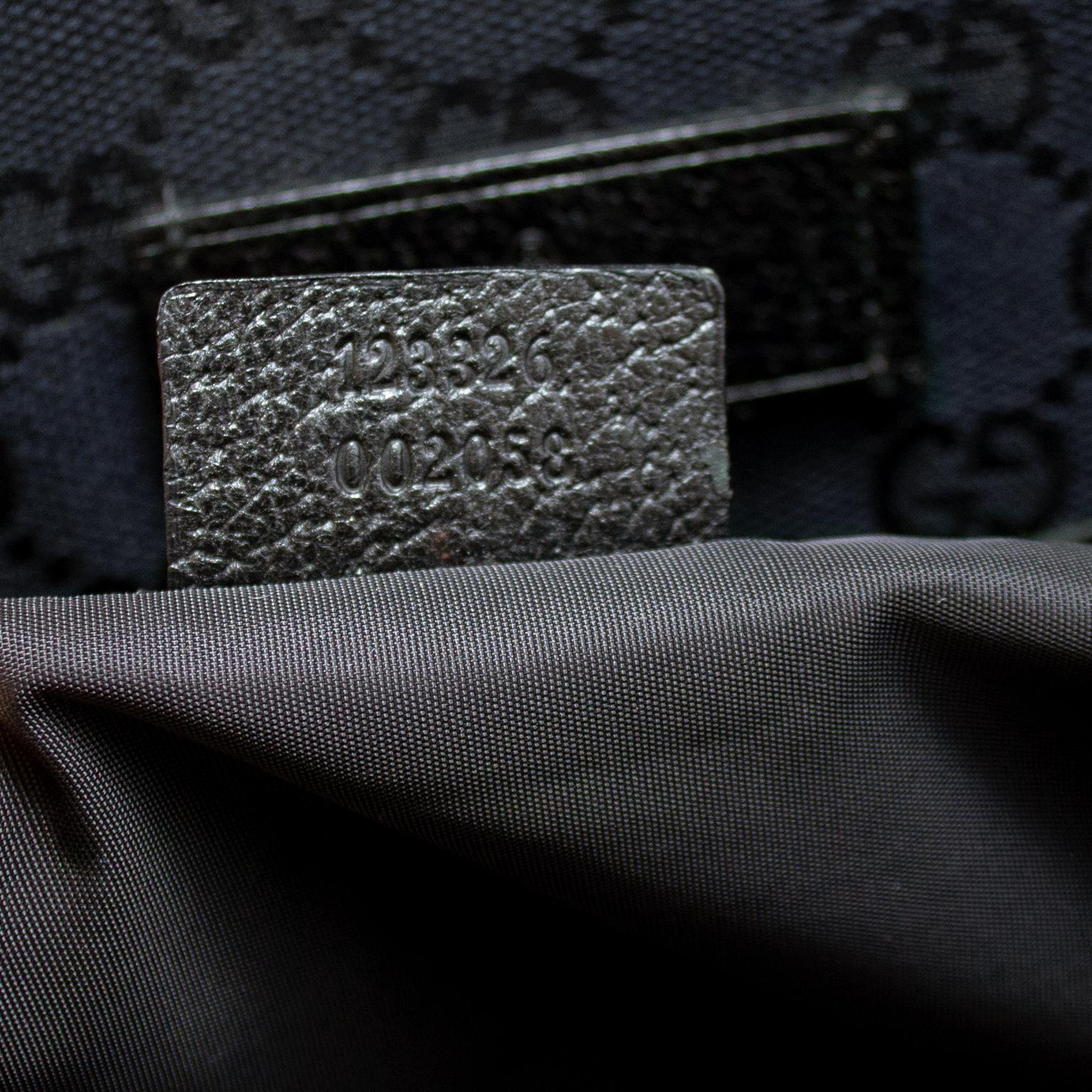 Early 2000s Gucci Black Monogram Canvas Diaper Bag For Sale 1