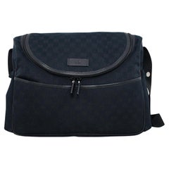 Used Early 2000s Gucci Black Monogram Canvas Diaper Bag 