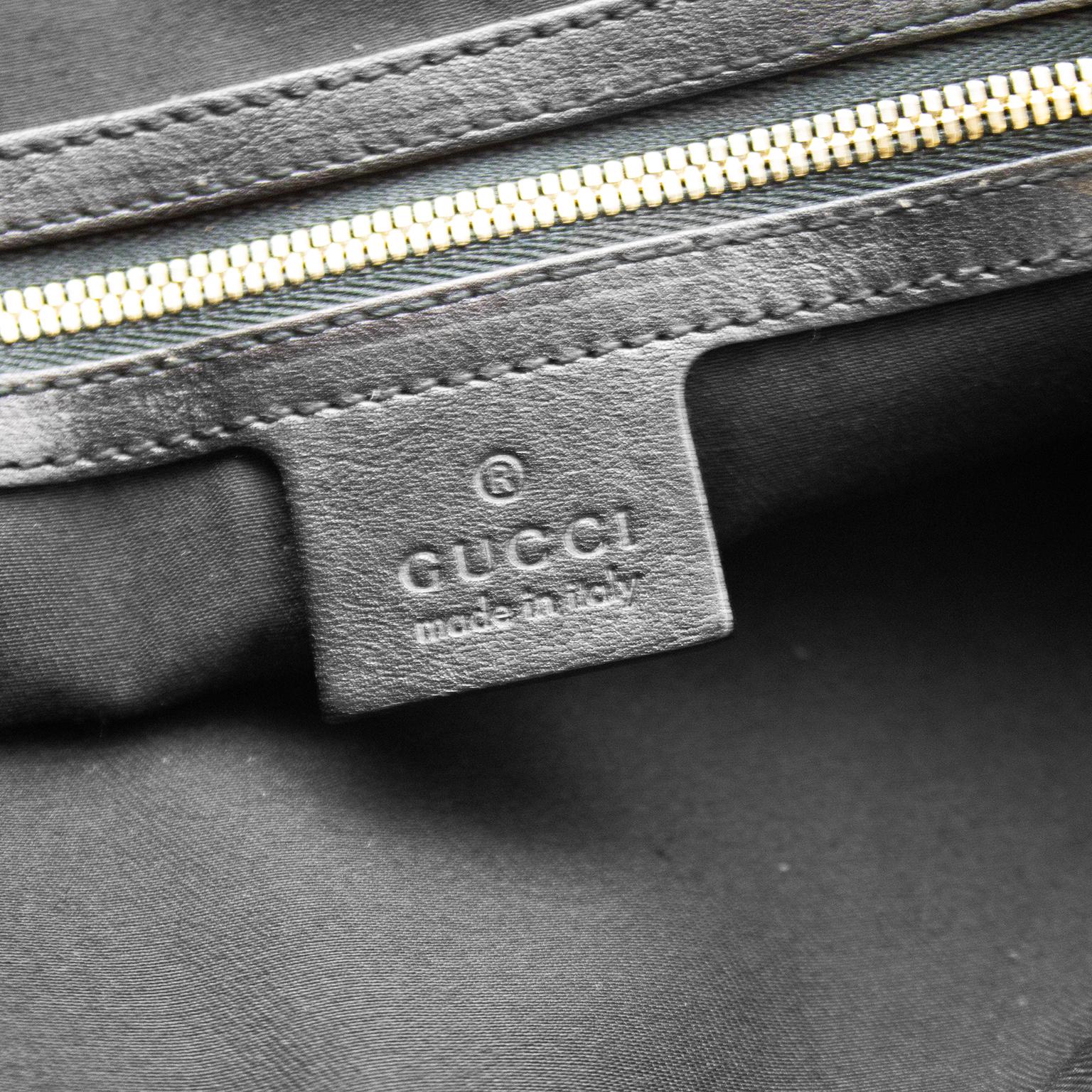 Women's Early 2000s Gucci Black Monogram Messenger Bag 