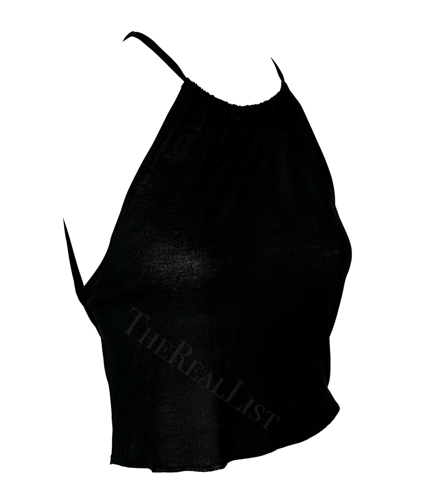 Early 2000s Gucci by Tom Ford Black Backless Wrap Silk Halter Neck Y2K Top 5
