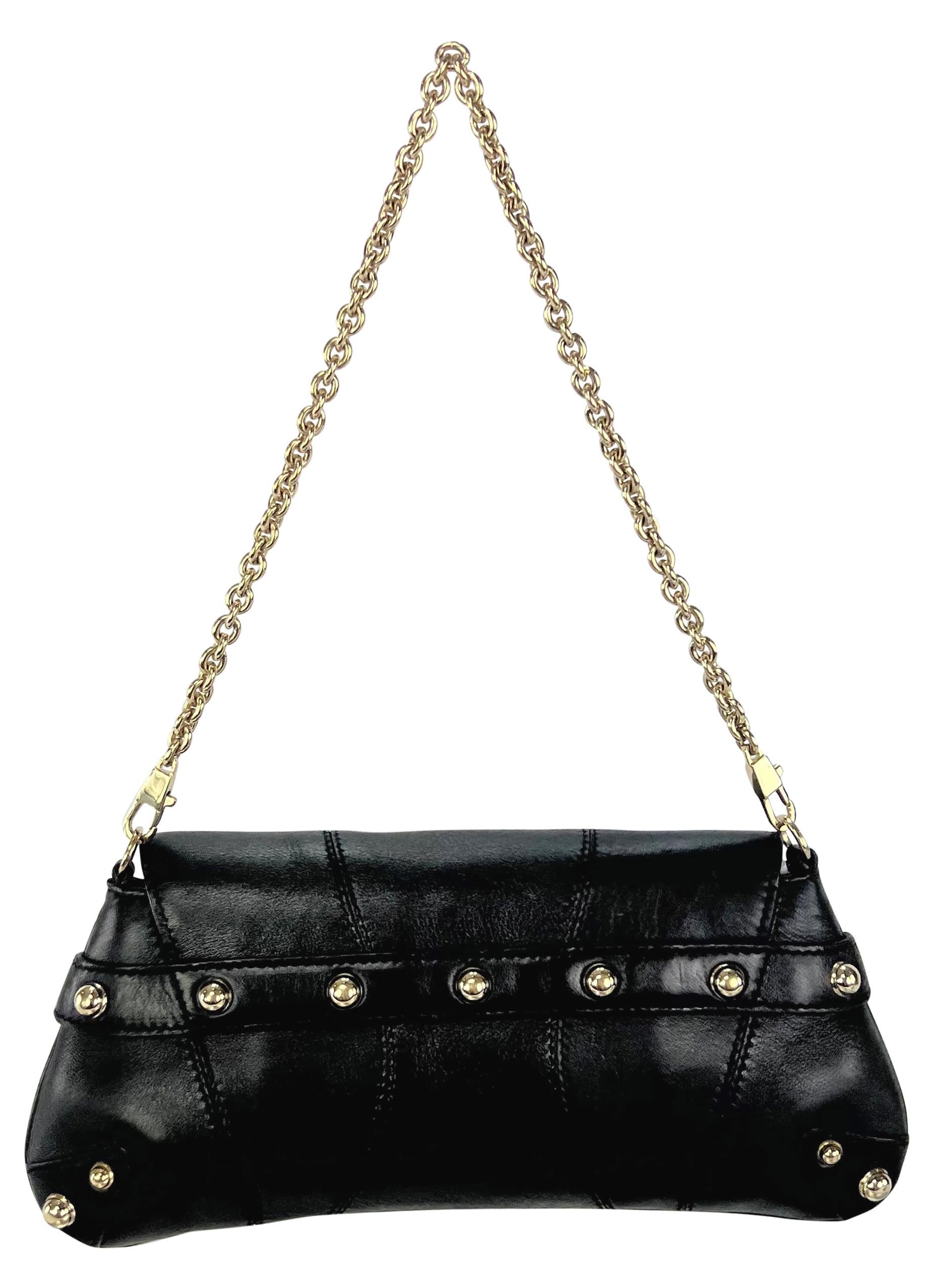 Women's 2000s Gucci by Tom Ford Horsebit Convertible Chain Clutch Leather Medium Bag