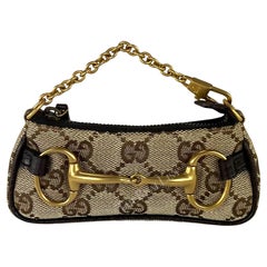 Gucci for Gucci for Tom Ford Brown 'GG' Horsebit Super Micro Mini Bag aus den frühen 2000ern