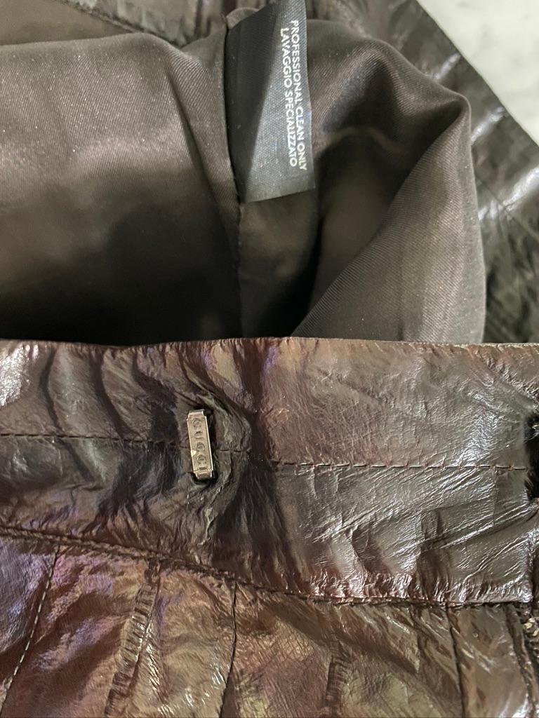 Early 2000s Gucci by Tom Ford Burgundy Eel Skin Leather Pants For Sale ...