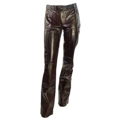 Early 2000s Gucci by Tom Ford Burgundy Eel Skin Leather Pants