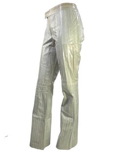 Early 2000s Gucci by Tom Ford Off-White Genuine Eel Skin Leather Pants