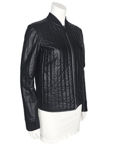 Early 2000's Hermes By Martin Margiela Black Padded Leather Jacket