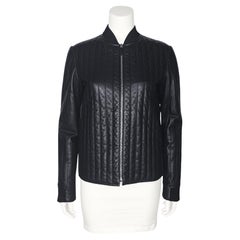 Early 2000's Hermes By Martin Margiela Black Padded Leather Jacket